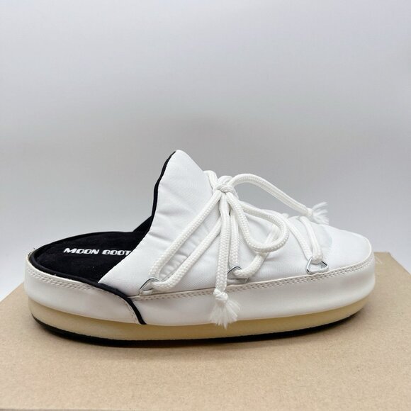 MOON BOOT Full Moon Icon Nylon Mule White EU 39/ 40 Womens US 8/ 8.5 - Picture 8 of 12